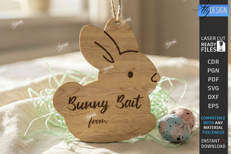 Easter Bait Tag Laser Cut | Basket Tags | Engraved Gift Tags