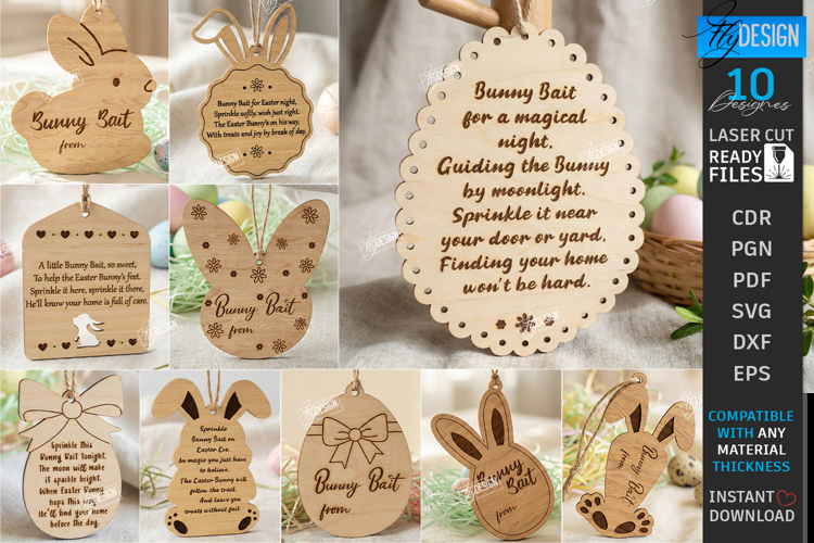 Easter Bait Tags Laser Cut Bundle | Basket Tags | Gift Tags