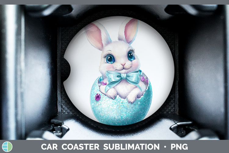 Easter Bunny Car Coaster Sublimation Designs