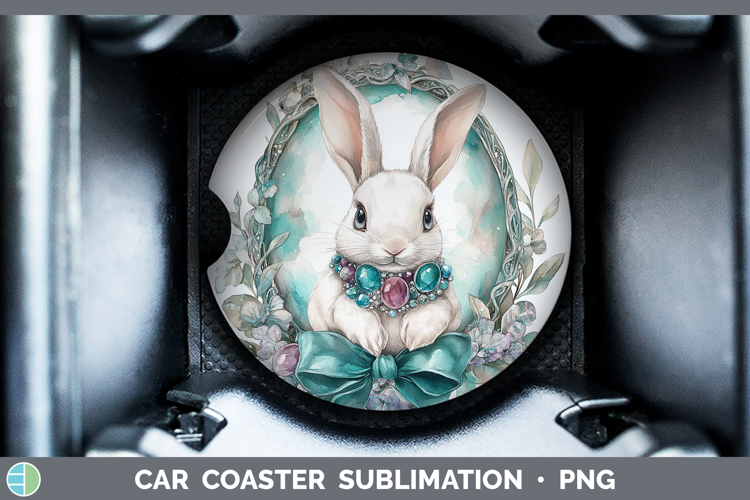 Easter Bunny Car Coaster Sublimation Designs