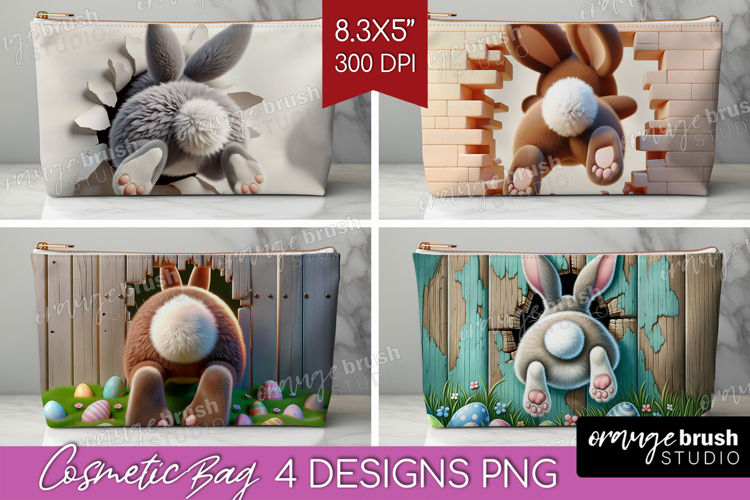 Easter Bunny Cosmetic Bag - Bunny Butt Makeup Bag PNG