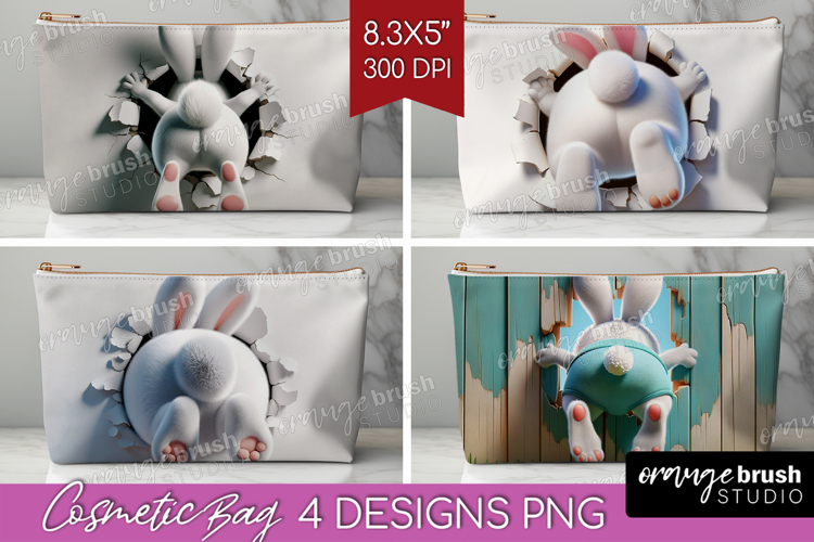 Easter Bunny Cosmetic Bag - Bunny Butt Makeup Bag PNG