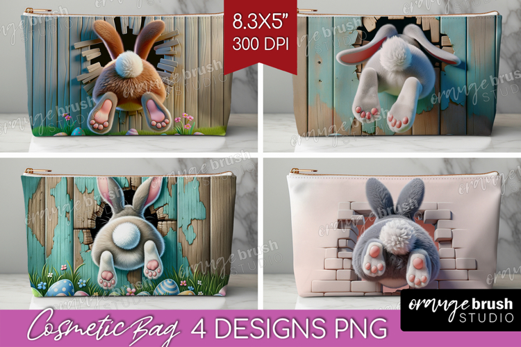 Easter Bunny Cosmetic Bag - Bunny Butt Makeup Bag PNG