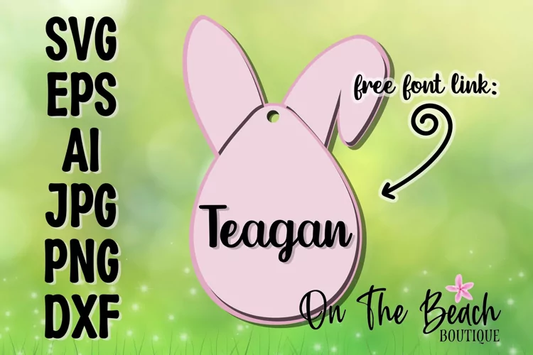 Easter Tag SVG Easter Basket Name Tag Glowforge Bunny SVG