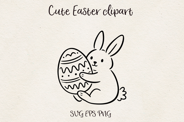Easter Bunny Egg Clipart SVG PNG EPS Cute Bunny Spring