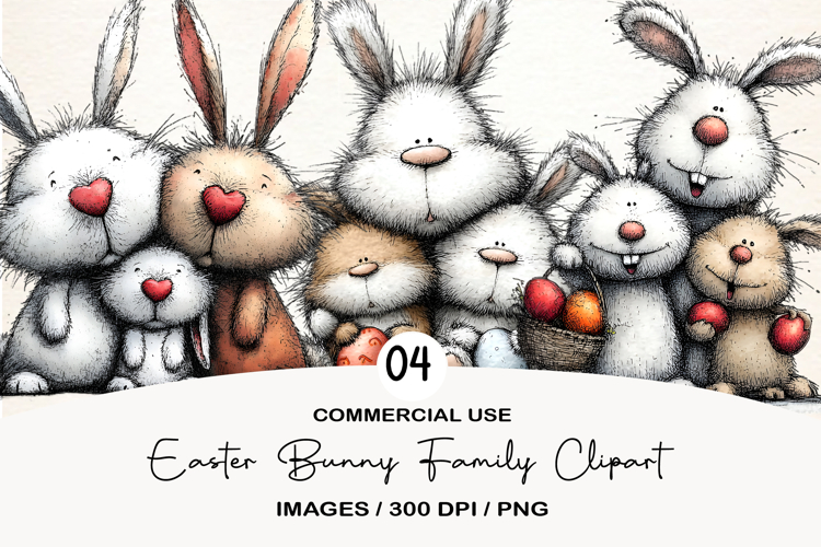 Easter Bunny Family Clipart