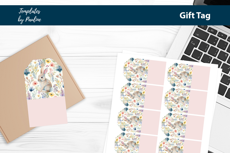 Easter Bunny Gift Tag Sheet, Printable Easter Product Label