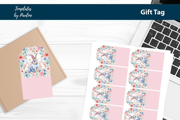 Easter Bunny Gift Tag Sheet, Printable Easter Product Label