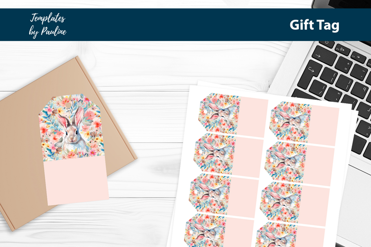 Easter Bunny Gift Tag Sheet, Printable Easter Product Label