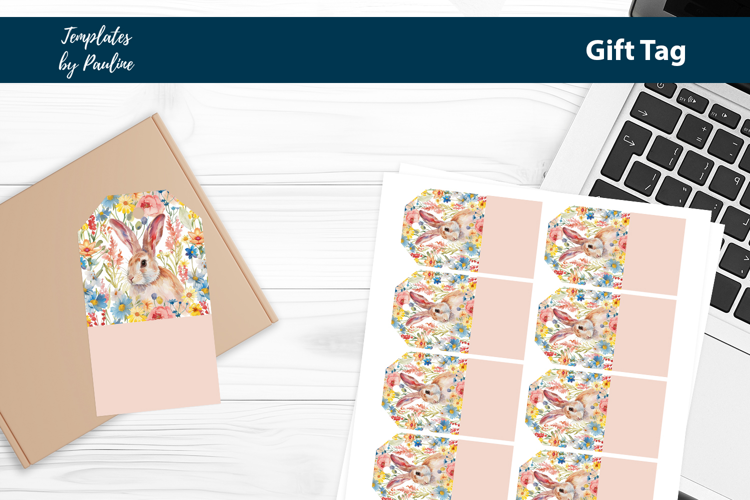 Easter Bunny Gift Tag Sheet, Printable Easter Product Label