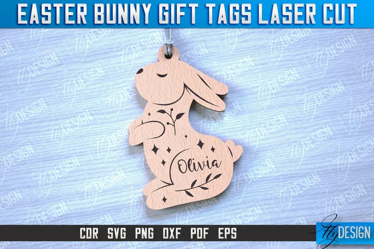 Easter Bunny Gift Tag Laser Cut Design|Easter Bunny Tags SVG