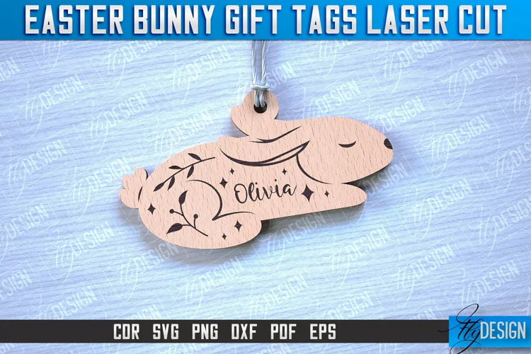 Easter Bunny Gift Tag Laser Cut Design|Easter Bunny Tags SVG