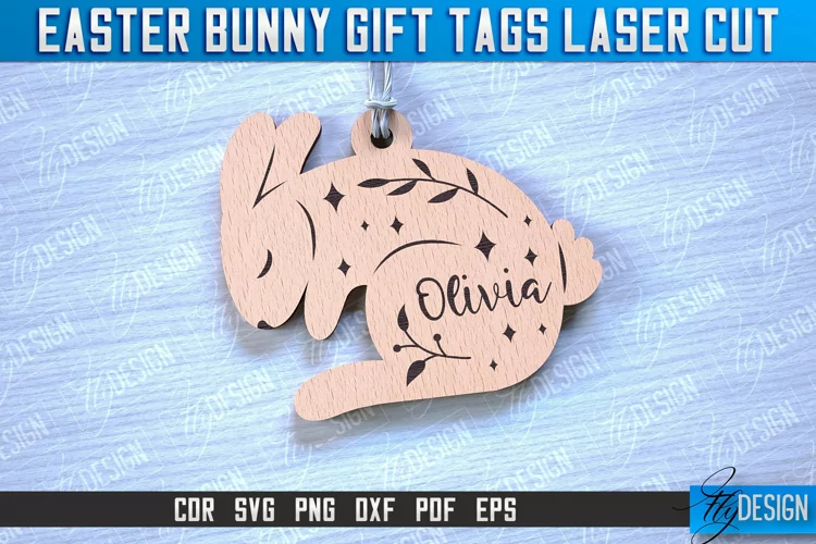 Easter Bunny Gift Tag Laser Cut Design|Easter Bunny Tags SVG