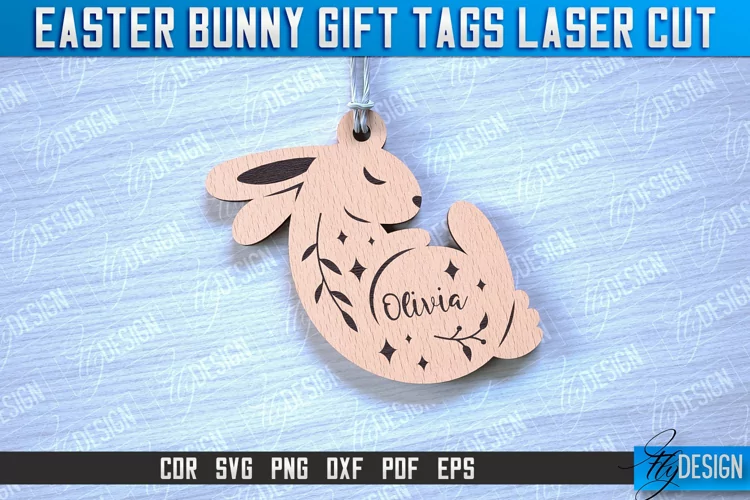 Easter Bunny Gift Tag Laser Cut Design|Easter Bunny Tags SVG