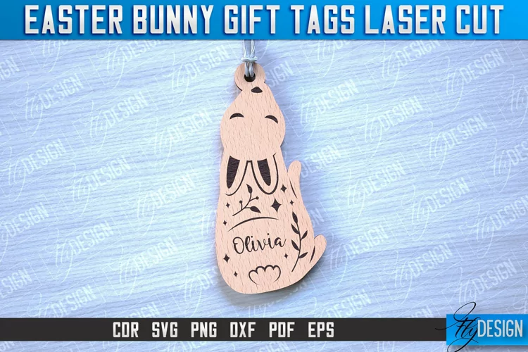 Easter Bunny Gift Tag Laser Cut Design|Easter Bunny Tags SVG