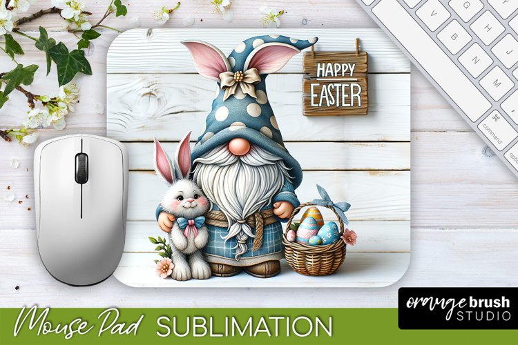 Easter Bunny Gnome Mouse Pad Sublimation - Easter Mouse Mat