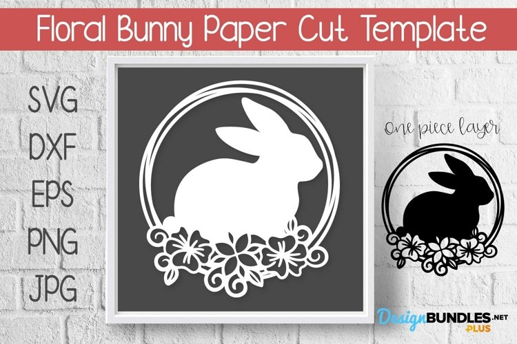 Easter Bunny In Floral Circle Frame