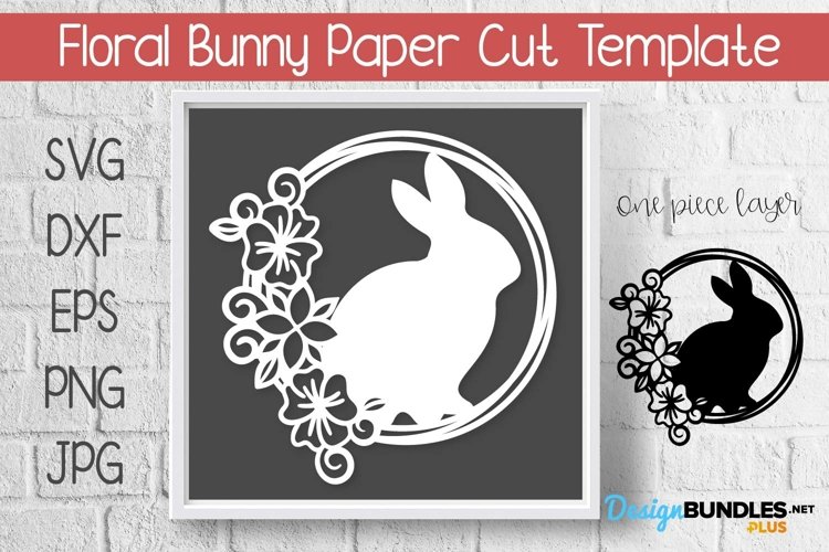 Easter Bunny In Floral Frame