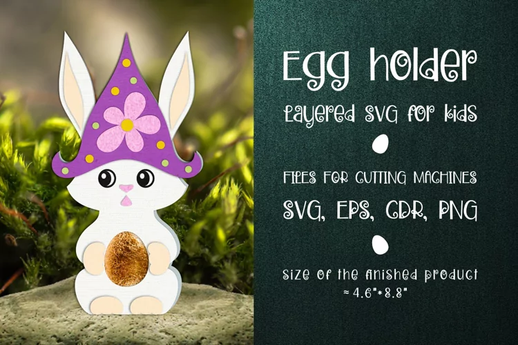 Easter Bunny in Gnome’s Hat Egg Holder Template