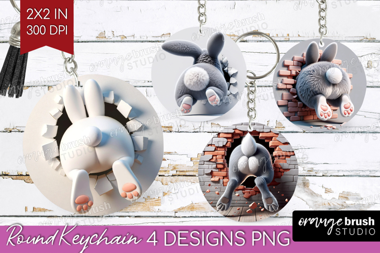 Easter Bunny Keychain PNG - Bunny Butt Keychain Sublimation