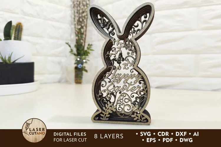 Multilayer Cut File EASTER BUNNY for Cricut or Laser Cut