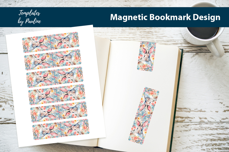 Easter Bunny Magnetic Bookmark, Hare Printable Bookmark