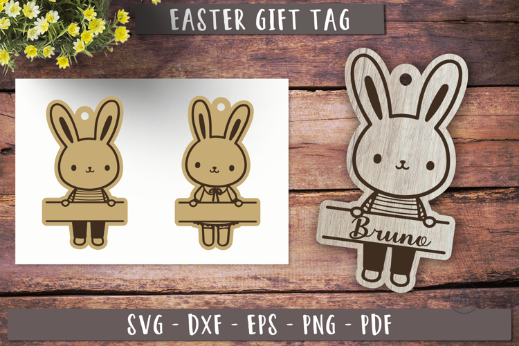 Easter bunny name tag | Easter ornament laser