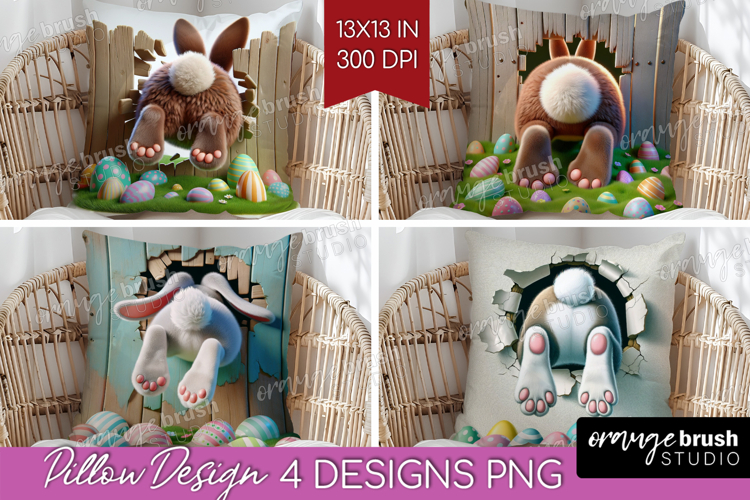 Easter Bunny Pillow Sublimation - Bunny Butt Pillow Cover