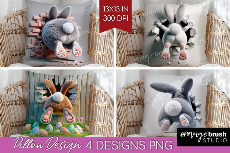 Easter Bunny Pillow Sublimation - Bunny Butt Pillow Cover
