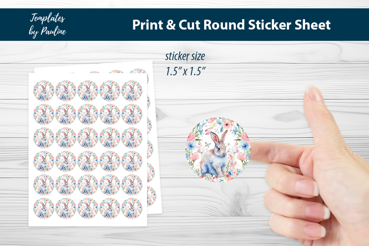 Easter Bunny Printable Sticker Sheet, Digital Sticker