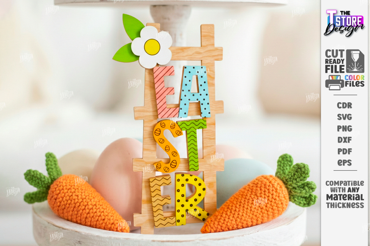 Easter Tiered Tray Laser Cut | Spring Elements | Easter SIgn