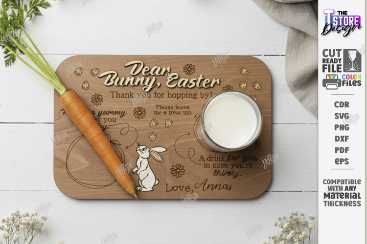 Easter Bunny Treat Tray Laser Cut | Carrot and Milk Board
