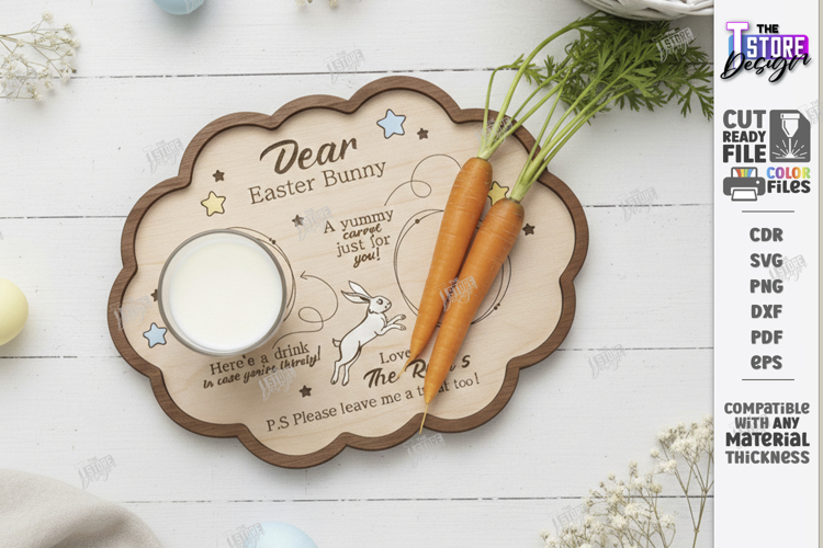 Easter Bunny Treat Tray Laser Cut | Carrot and Milk Board
