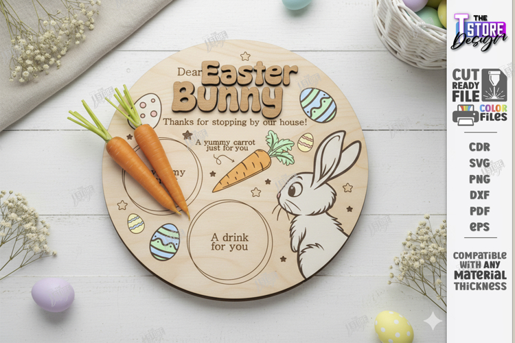 Easter Bunny Treat Tray Laser Cut | Carrot and Milk Board