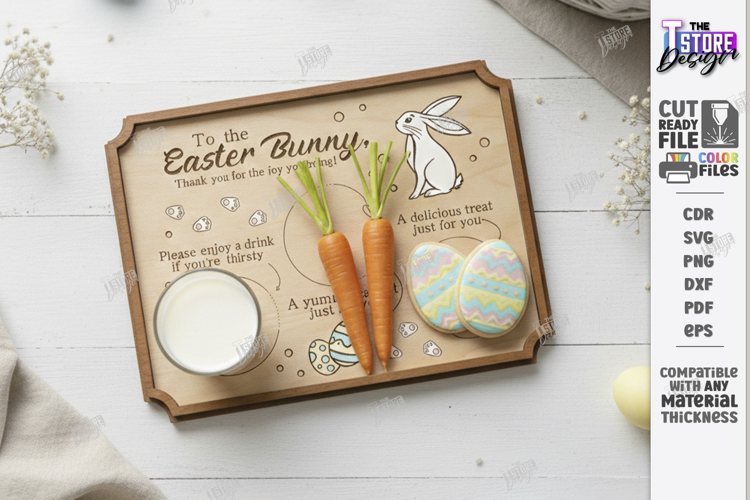 Easter Bunny Treat Tray Laser Cut | Carrot and Milk Board