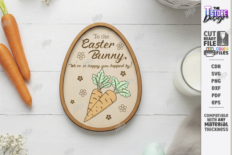 Easter Bunny Treat Tray Laser Cut | Carrot and Milk Board