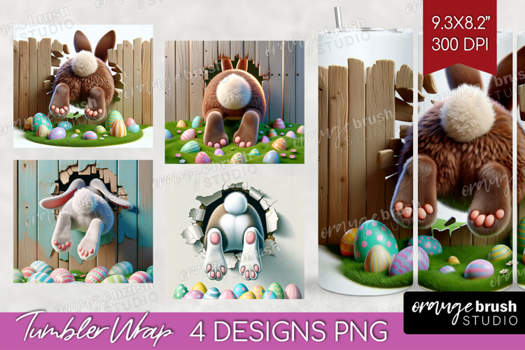 Easter Bunny Tumbler Wrap - Bunny Butt Tumbler PNG