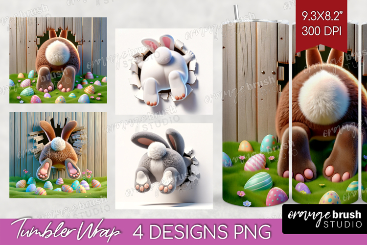 Easter Bunny Tumbler Wrap - Bunny Butt Tumbler PNG
