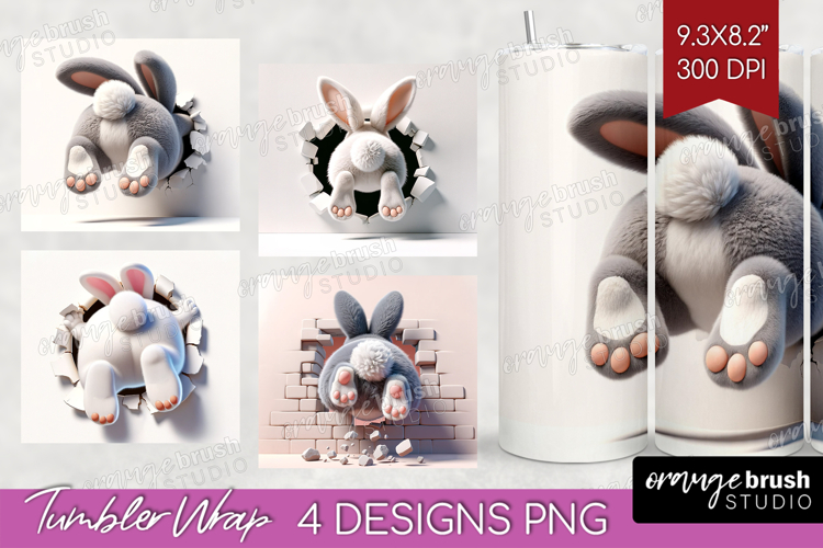 Easter Bunny Tumbler Wrap - Bunny Butt Tumbler PNG
