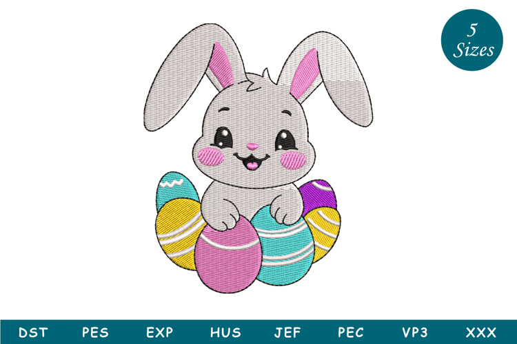 Easter Buyy With Eggs Embroidery Design