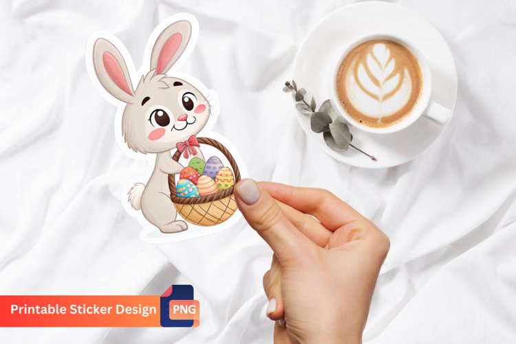 Easter bunny with eggs Sticker
