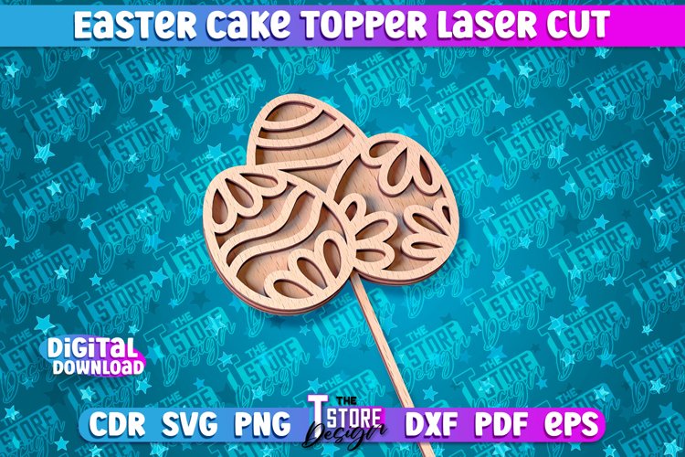 Easter Cake Topper Laser Cut | Happy Easter Design | CNC