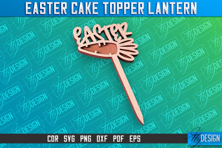 Easter Cake Topper Laser Cut | Happy Easter Design |CNC File