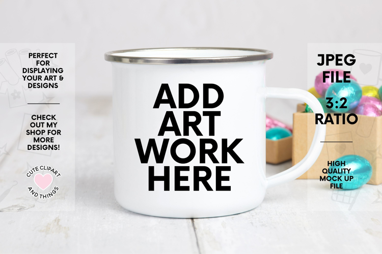 Easter Mug Mock Up | Camping Mug Mock Up w Easter Eggs