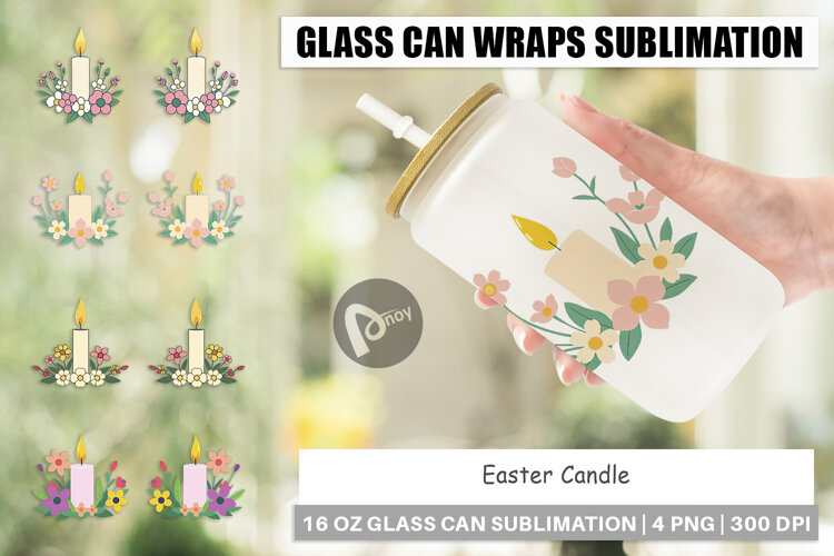 Glass Can Easter Candle example image 1