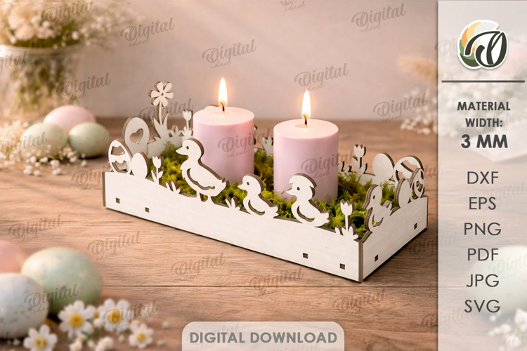 Easter Candle Box Laser Cut. Candle Holder SVG example image 1