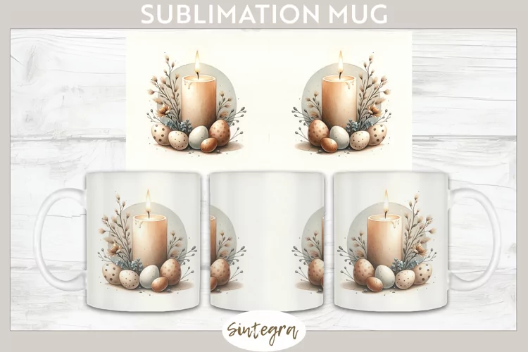 Easter Candle v1 Mug Wrap Sublimation