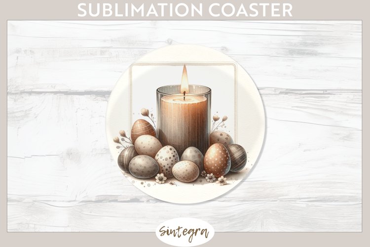 Easter Candle v3 Round Coaster Sublimation