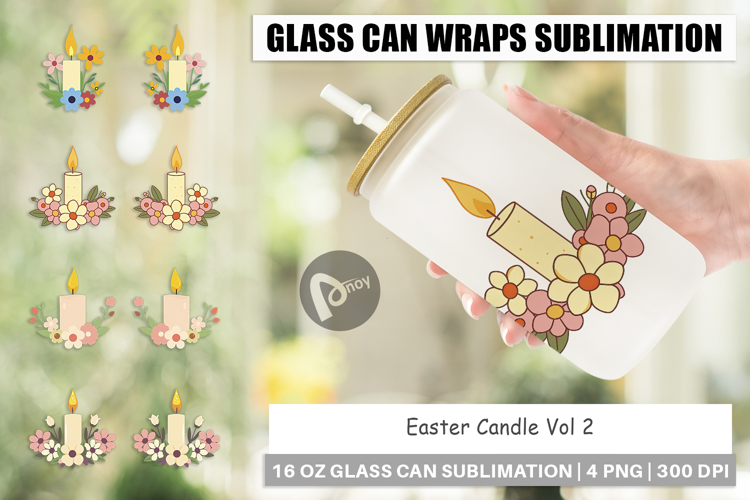 Glass Can Easter Candle