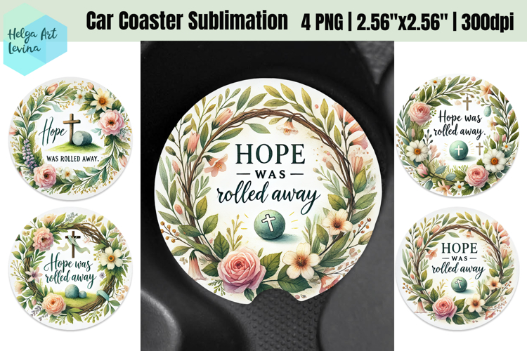 Spring Easter Car Coaster Sublimation